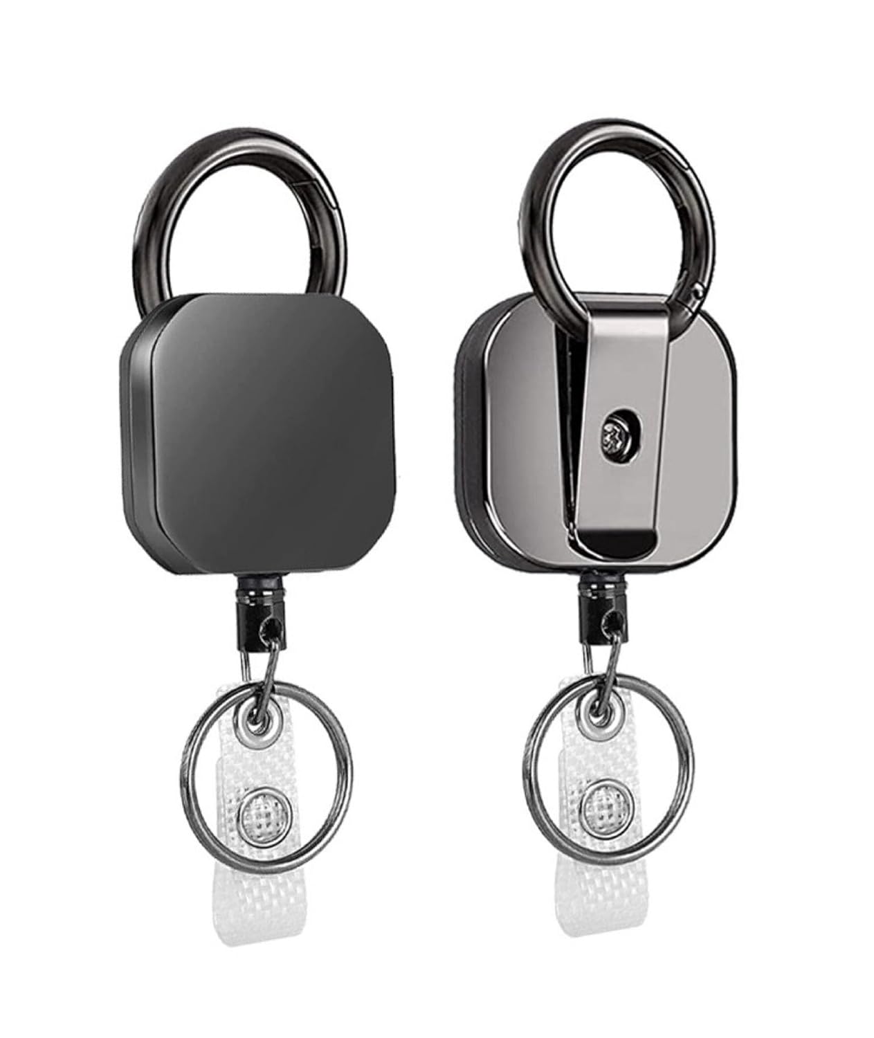 2 Pcs Id Card Pulley, Id Card Holder, Easy to Carry Id Pulley Office Car & Bike Heavy Duty Id Card Holder Suitable for Men and Women (Black)