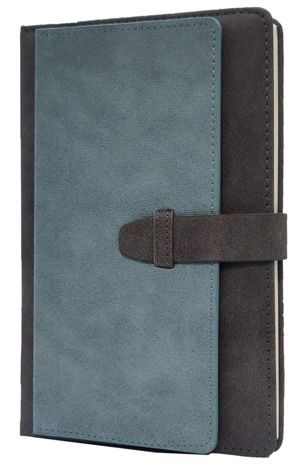 AccuPrints A5 Diary Grey Green Hard Bound Size 5.8 x 8.3 inches Notebook Diary Canvas Cover with Belt Lock Pages 200 for Office