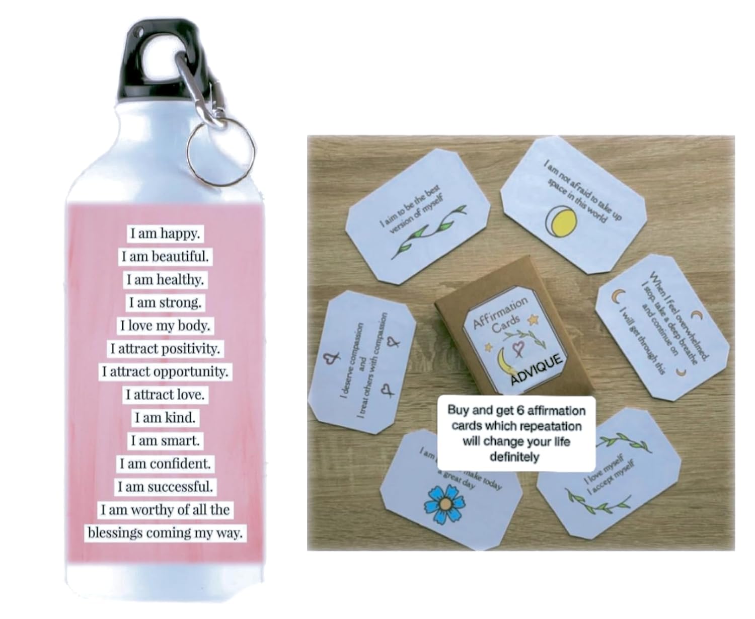 Affirmation written Water Bottle,Bottle 600ml, Customized Sipper Sports Bottle, Personalised Birthday Gift for Men & Women,Corporate Gift for Employees PACK OF 1 (1)