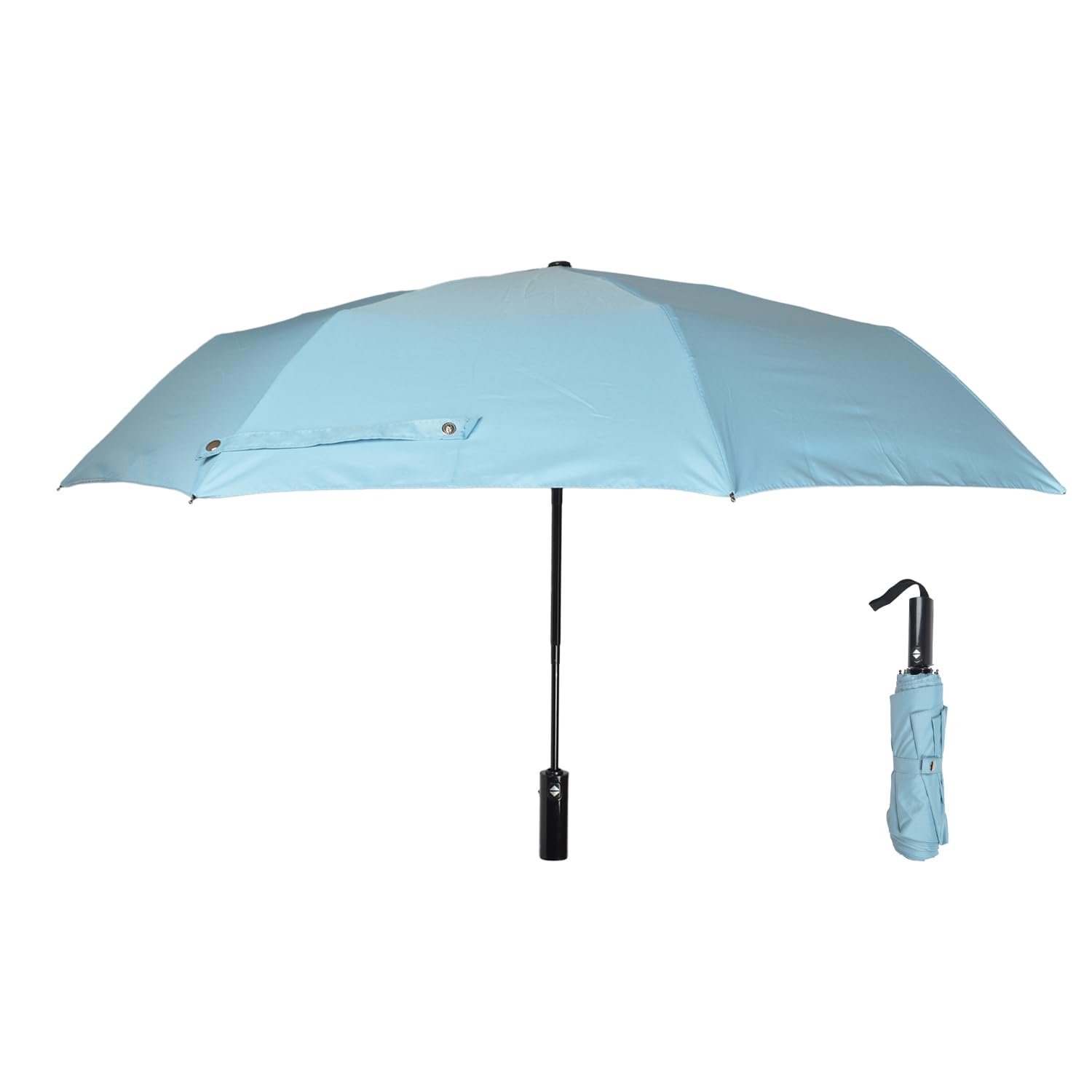 Amazon Basics 3-Fold Travel Umbrella - Sophisticated Auto-Open Auto-Close Mechanism, Large 42 inch Canopy, RainProof & UV Protection|Ideal for Men & Women | Stylish, Durable,...
