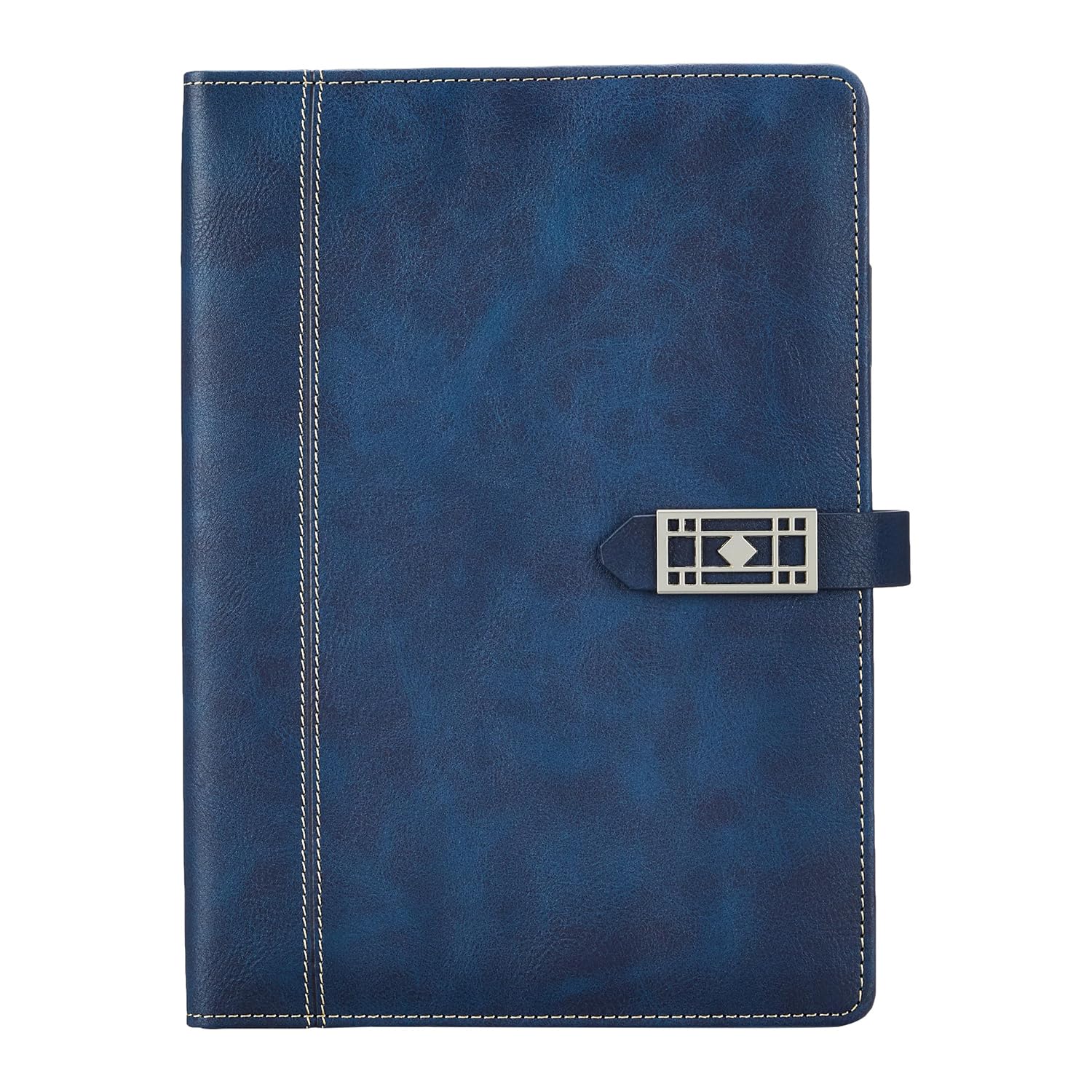 amazon basics Undated Diary 2025 | Designer Faux Leather Organizer | Office Stationery for Business, Interviews & Corporate Meetings | Ideal Gift for Mother & Father (Blue)