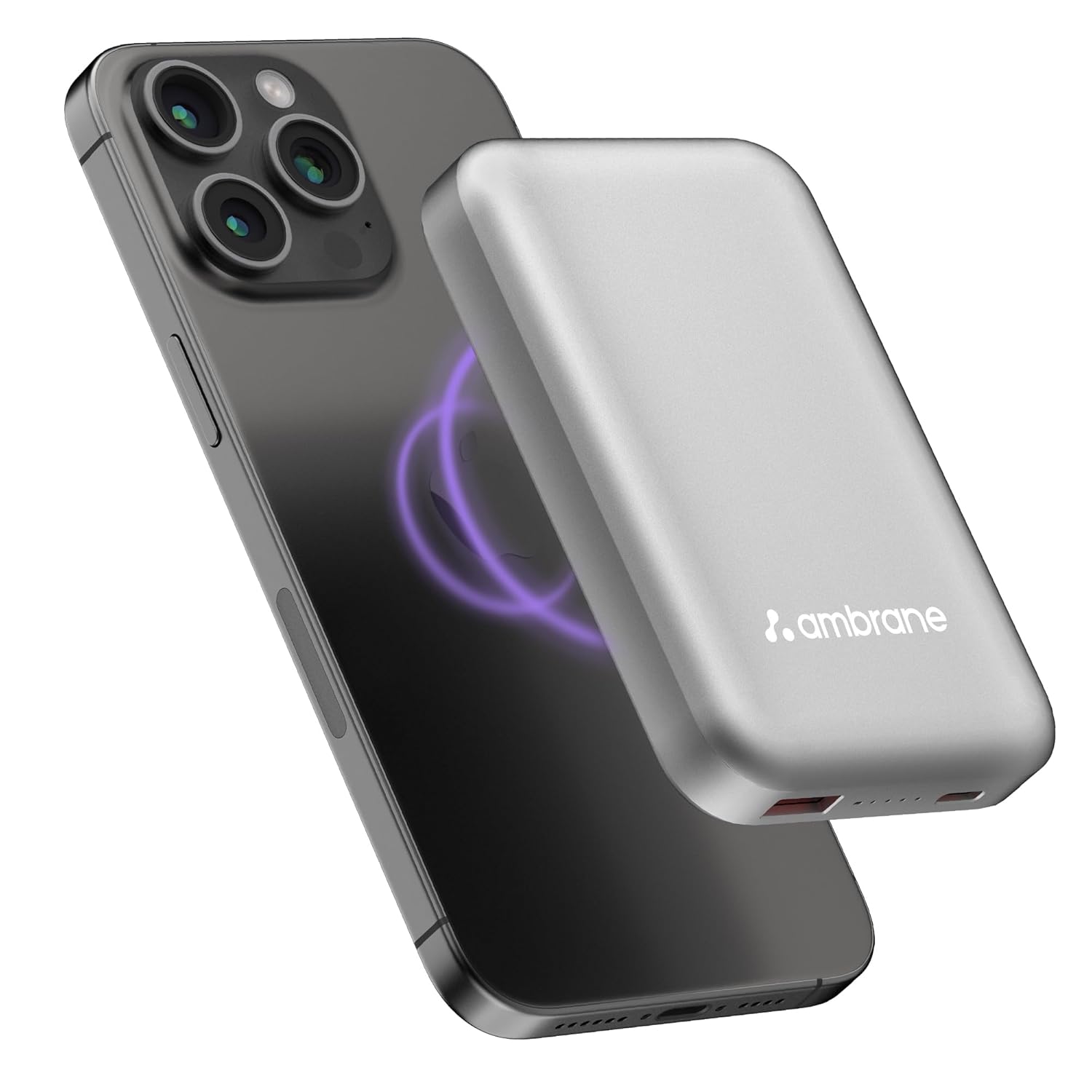 Ambrane Magsafe Wireless 10000Mah Fast Charging Power Bank,Strong Magnet,22.5W Output for iPhone 12 Back Cover & Above,Android & Other Qi Enabled Devices + Magnetic Ring...