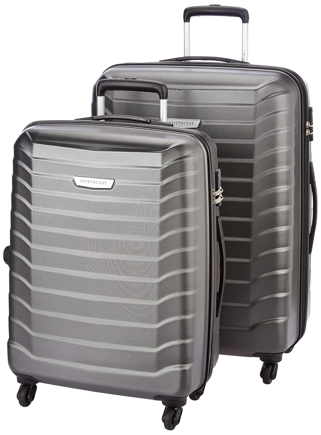 Aristocrat Juke Grey Polycarbonate Hardsided Luggage Set of 2 Medium & Large (JUKESETD1MGP)