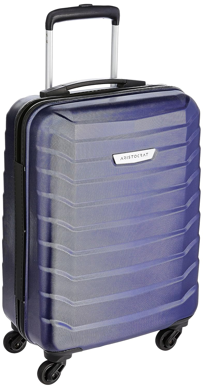 Aristocrat Polycarbonate 56Cm Hard Suitcase (Juke55Tmib_Blue) With 360 Degree Wheels