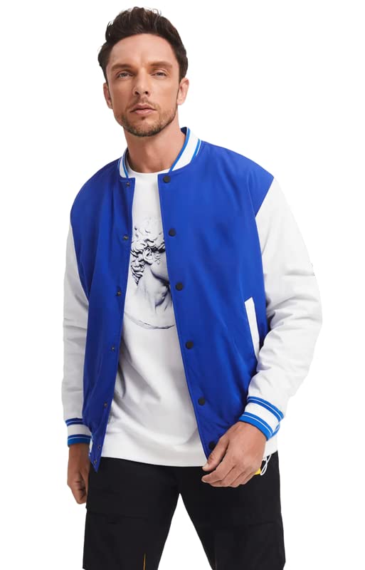 BE SAVAGE Men's Cotton Blend Standard Length Bomber Jacket