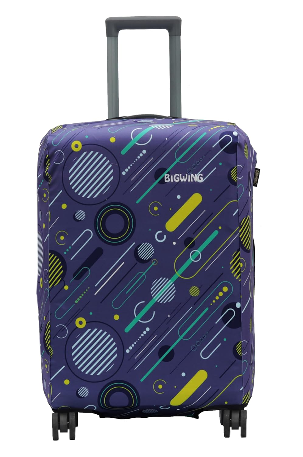 BIGWING Protective Cover in Polyester Fabric with Geometric Print for | 20 inch Small Size 55 cm | Hard Luggage Trolley Bag Cover (Fits Only On Fiber - Plastic Trolley Bag)...