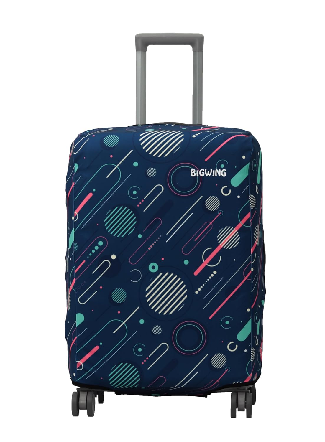 BIGWING Protective Cover in Polyester Fabric with Geometric Print for | 20' Inch 55 cm Small Size | Hard Luggage Trolley Bag Cover (Fits Only On Fiber - Plastic Trolley Bag)...