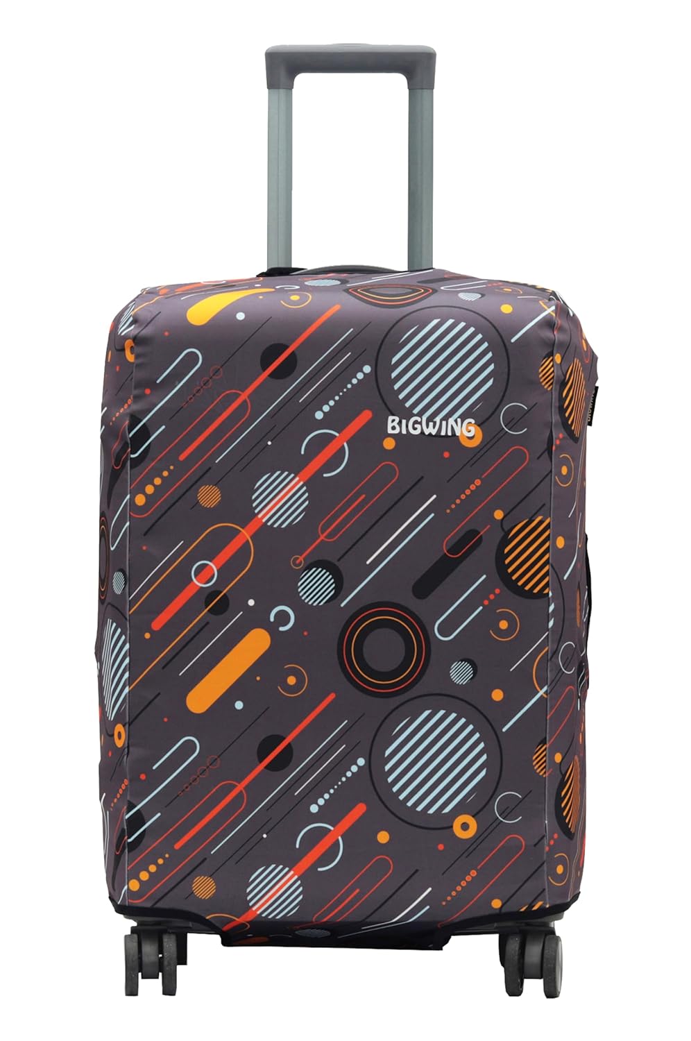 BIGWING Protective Cover in Polyester Fabric with Geometric Print for | Small Size 20' inch 55 cm | Hard Luggage Trolley Bag Cover (Fits Only On Fiber - Plastic Trolley Bag)...