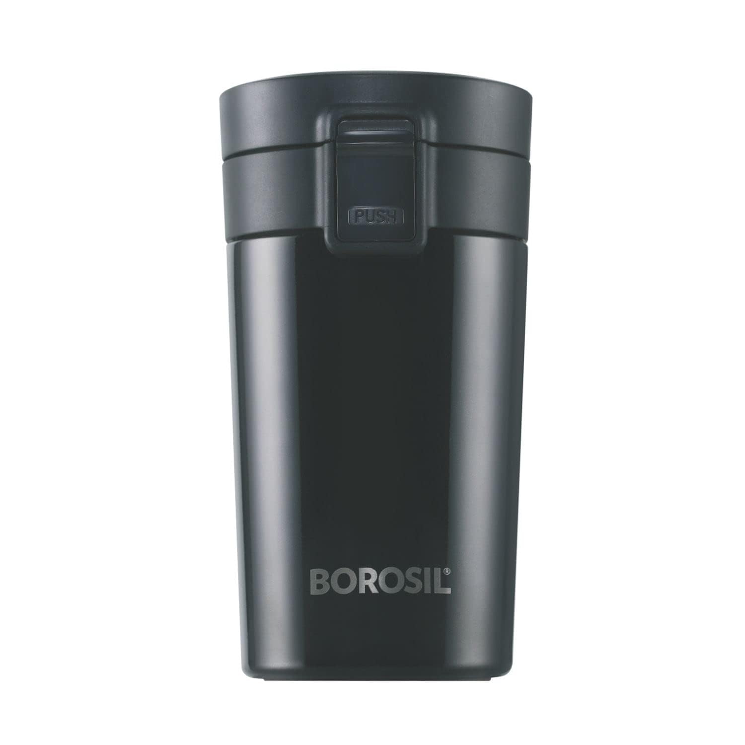 Borosil - vacuum insulated Hydra Coffeemate stainless Steel travel mug - spill proof - hot and cold_BT300BLK110_300ml