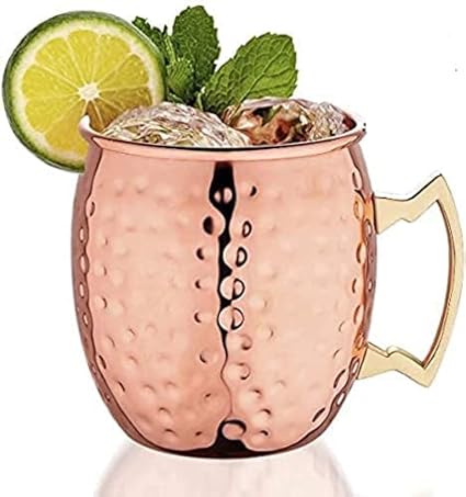 Copper-Master Pure Copper Hammered Mug Drinkware & Serveware with many Ayurvedic Health Benefits (400ML)