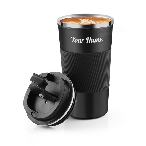 CORPORATE PORIUM Personalised Tumbler with lid and Straw 510ml, Double Wall Insulated Stainless Steel Tumbler Bottle, Hot and Cold Travel Coffee Mug with lid for Office, Home...