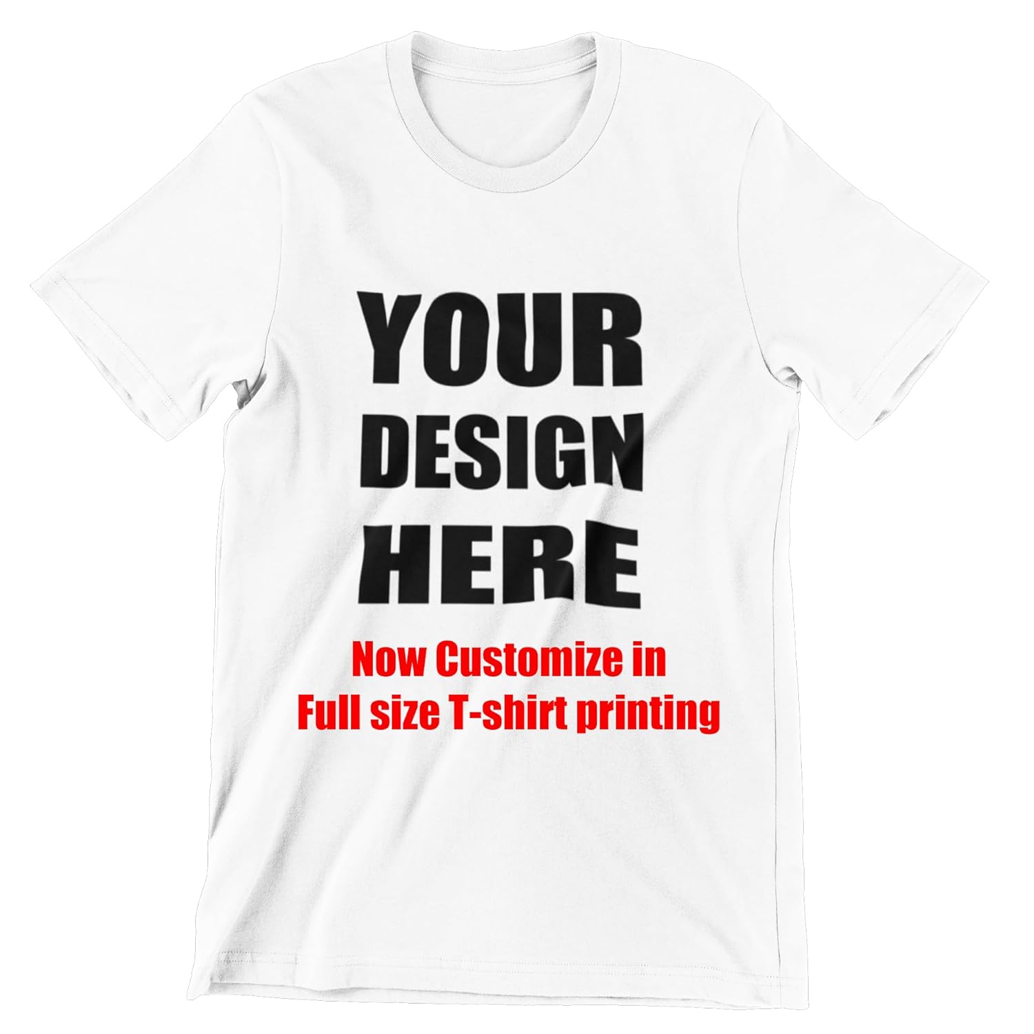 Customized and Personalize White Round Neck Photo Print t-Shirt for Men and Women