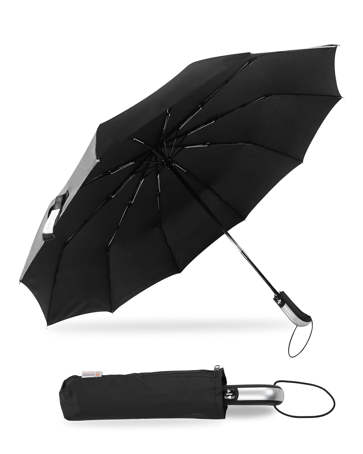 Destinio Umbrella for Men - Automatic Large Size Foldable Umbrella with Travel Cover for Man and women - 3 fold Windproof umbrella