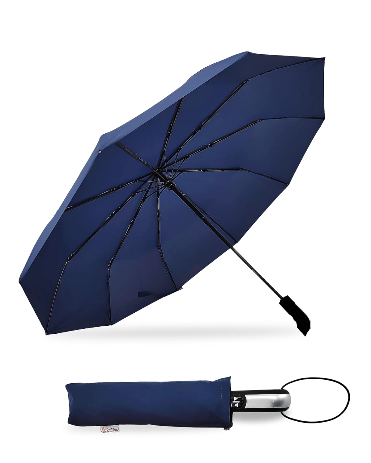 Destinio Umbrella for Men - Automatic Large Size Foldable Umbrella with Travel Cover for Man and women - 3 fold Windproof umbrella