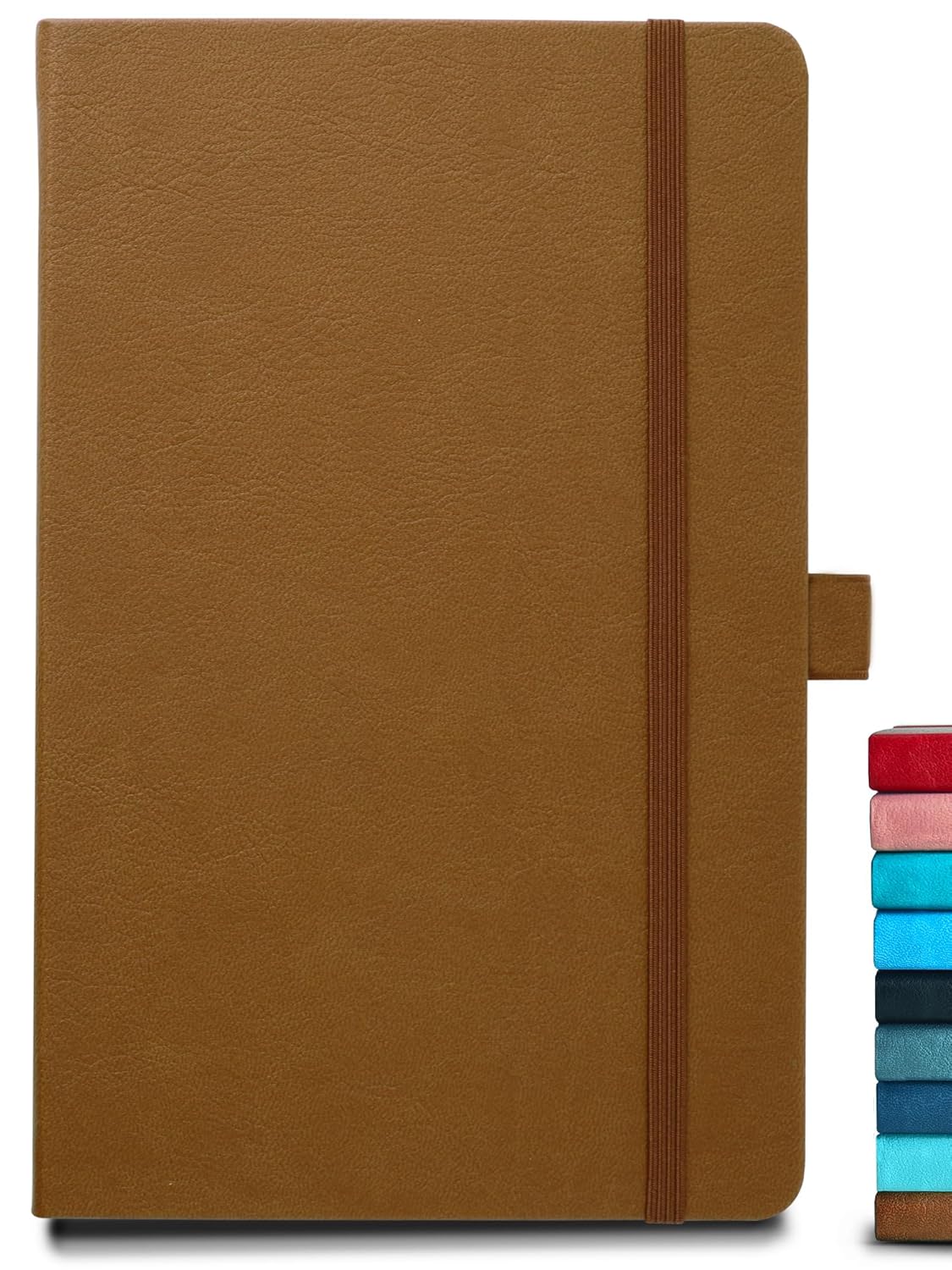 DOODLE A5 Executive Hard Bound PU leather Notebook Diary for Men Women | Corporate Diary with Elastic Band, Ribbon Bookmark & Pen Loop | 160 pages | 80 gsm | For Office and...