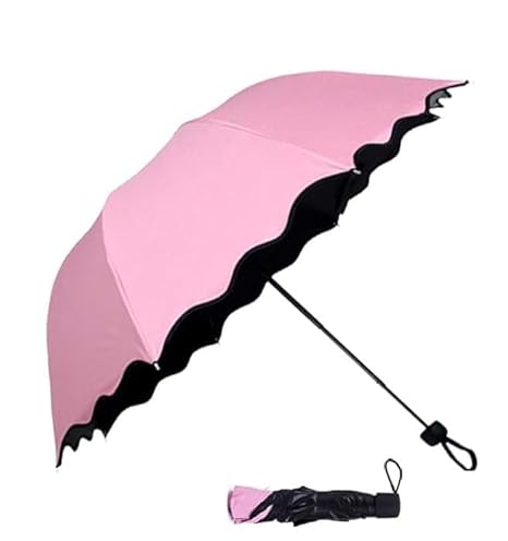 DREAM CORPORATE WORLD Magic Umbrella Changing Secret Blossoms Occur with Water Magic Print 3 Fold For Women Men And Children Flower Print Sun And Rain