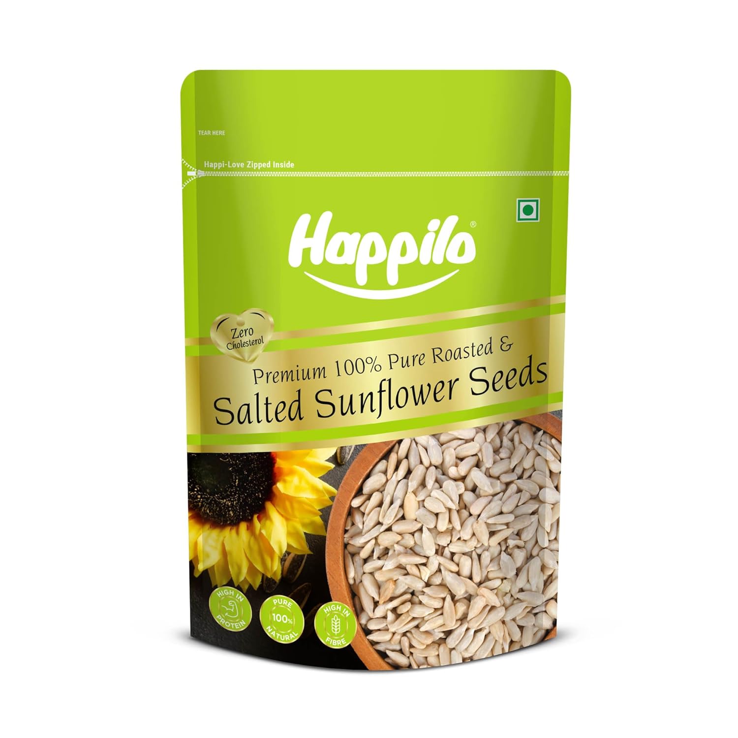 Happilo Premium Roasted and Salted Sunflower Seeds for Eating without Shell 250g, Healthy Protein Snack for Diet Food