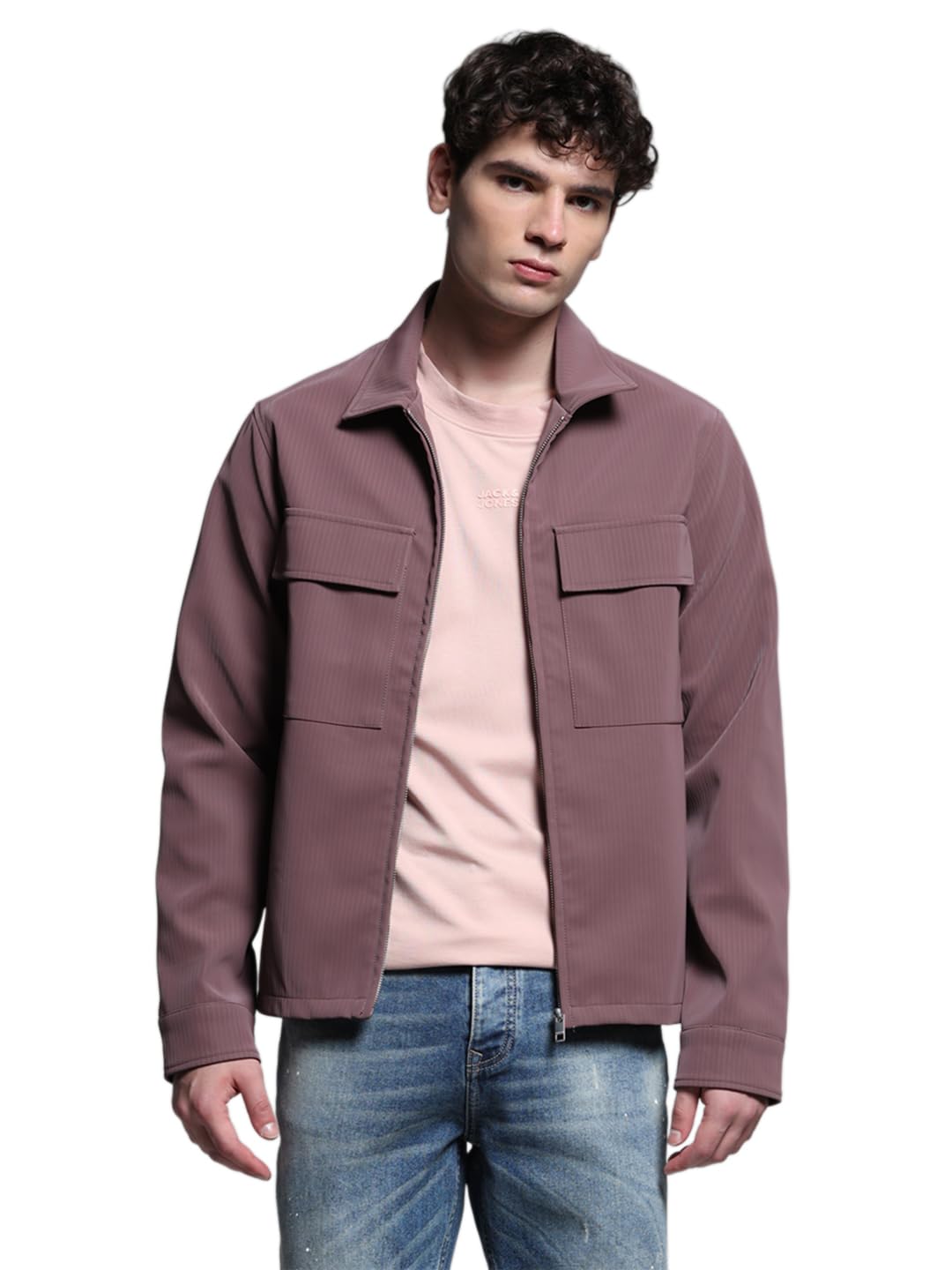 JACK & JONES Men's Polyester Standard Length A-Line Coat
