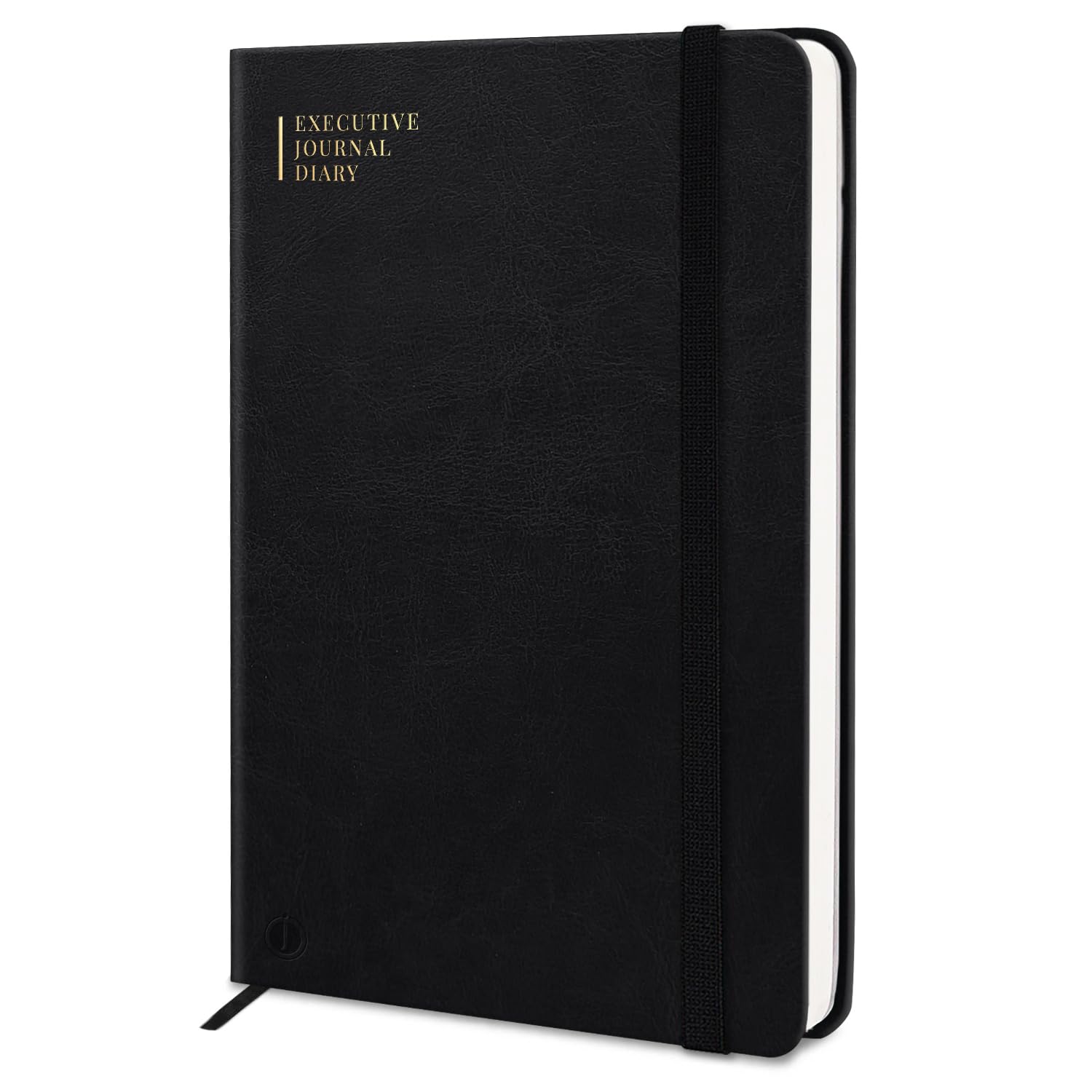 Jhingalala PU Leather Executive Notebook Diary with Elastic Lock For Office and Personal Daily Planner I A5 Size Notebook Journal Diary I 21x15 Cm I Undated 192 Ruled Pages (Black)