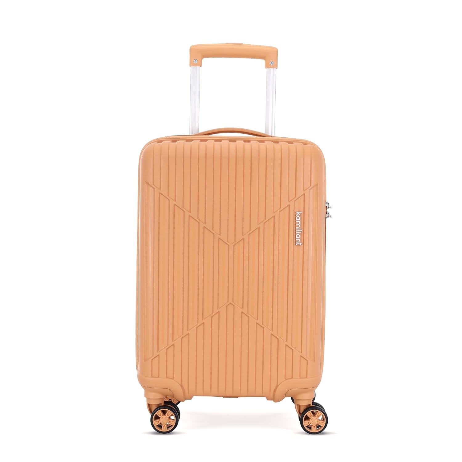 KAMILIANT by American Tourister Savvy 55 Cms Small Cabin (PP) Hard Sided 8 Wheels Spinner Luggage/Suitcase/Trolley Bag (Orange Pastry) (Double Wheel)