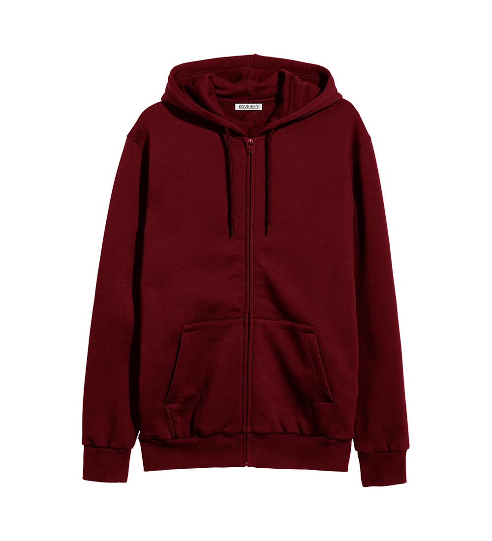 Koverify Unisex-Adult Cotton Blend Hooded Neck and Round Neck Hoodie