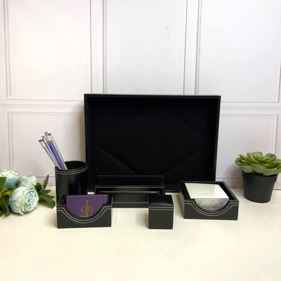 Leather Stationery Set| Desk Essentials| Office Supplies| Desk organisers| Corporate Gifting| Vegan leather (Leather)