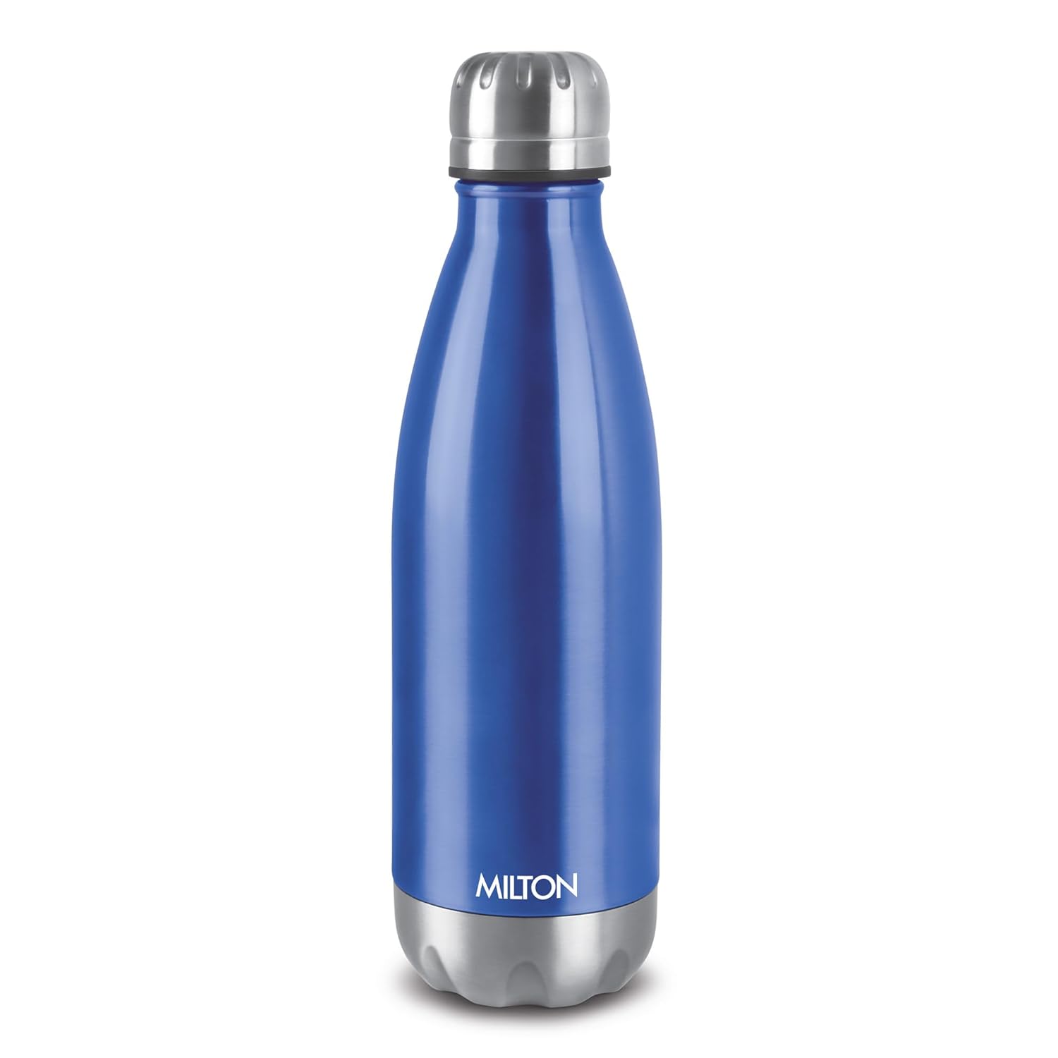 Milton Duo DLX 1000 Thermosteel Bottle, 1000 ml Water Bottles, 24 Hours Hot and Cold, Easy to Carry, Easy Grip, Rust Proof, Tea, Coffee, Office, Travel Bottle, Matt Blue