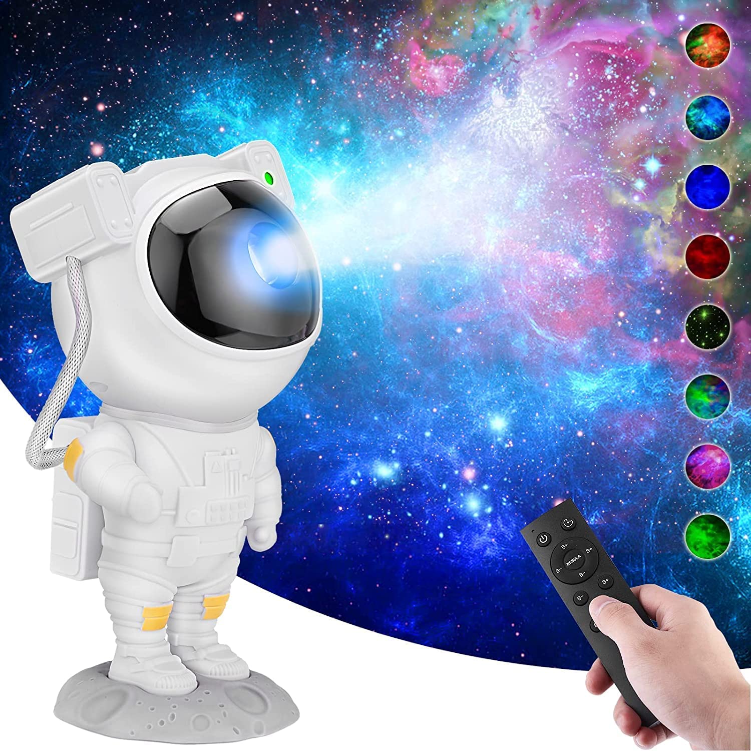 One94Store Astronaut Galaxy Projector Night Light with Speaker – 360° Rotating Nebula Star Projector, Remote Control, Timer & Adjustable Head – LED Starry Sky Lamp for Kids’...