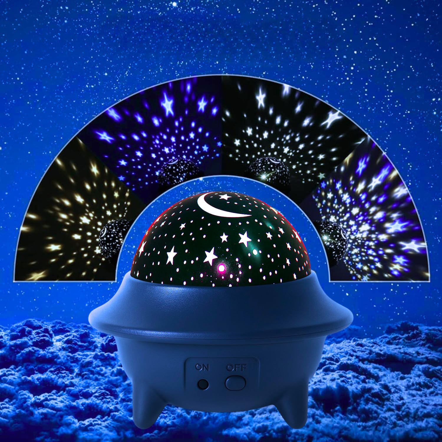 One94Store UFO Star Projector | 3-in-1 LED Ceiling Lamp with 7 Color Modes, Timer & Rechargeable Battery | Galaxy Light for Kids Bedroom, Living Room & Home Decor