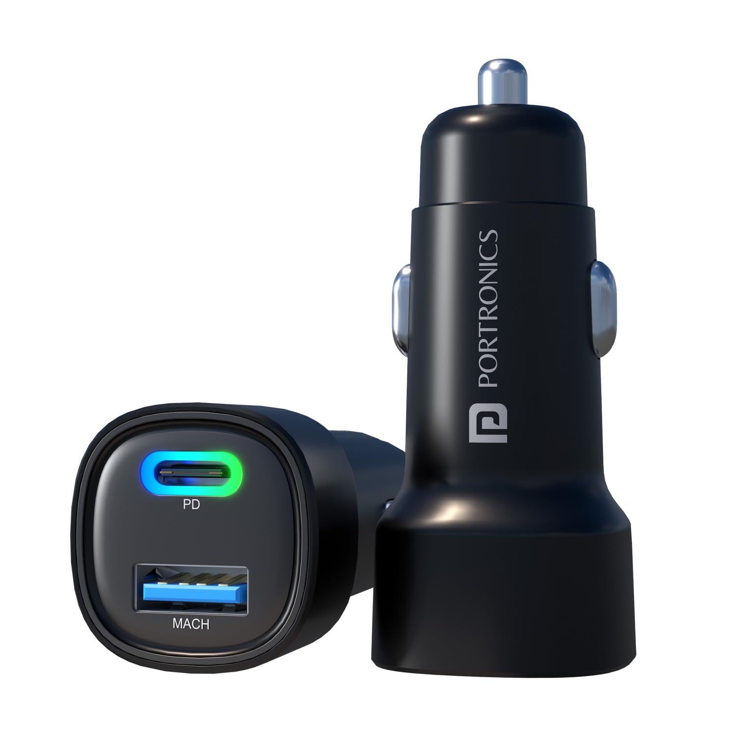 Portronics 80W Dual Output Fast Car Charger with Type-C PD & USB, LED Indicator, Charging Adapter Compatible with Cars for iPhone & Android Smartphone, Smartwatch, Earbud, Power...