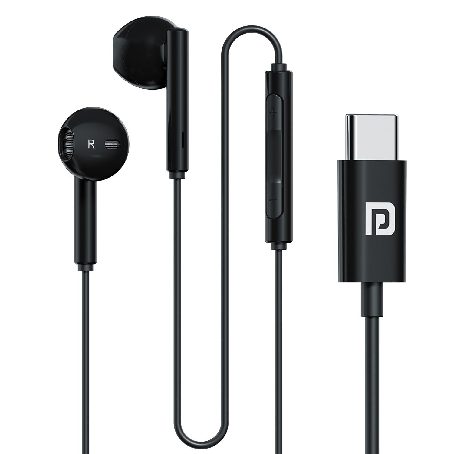 Portronics Conch Theta C in Ear Type C Wired Earphones with in Line HD Mic, Powerful Audio, 14.2mm Driver, Unique Earbuds Design, TPE Anti Tangle Wire, in line Controls, Wide...
