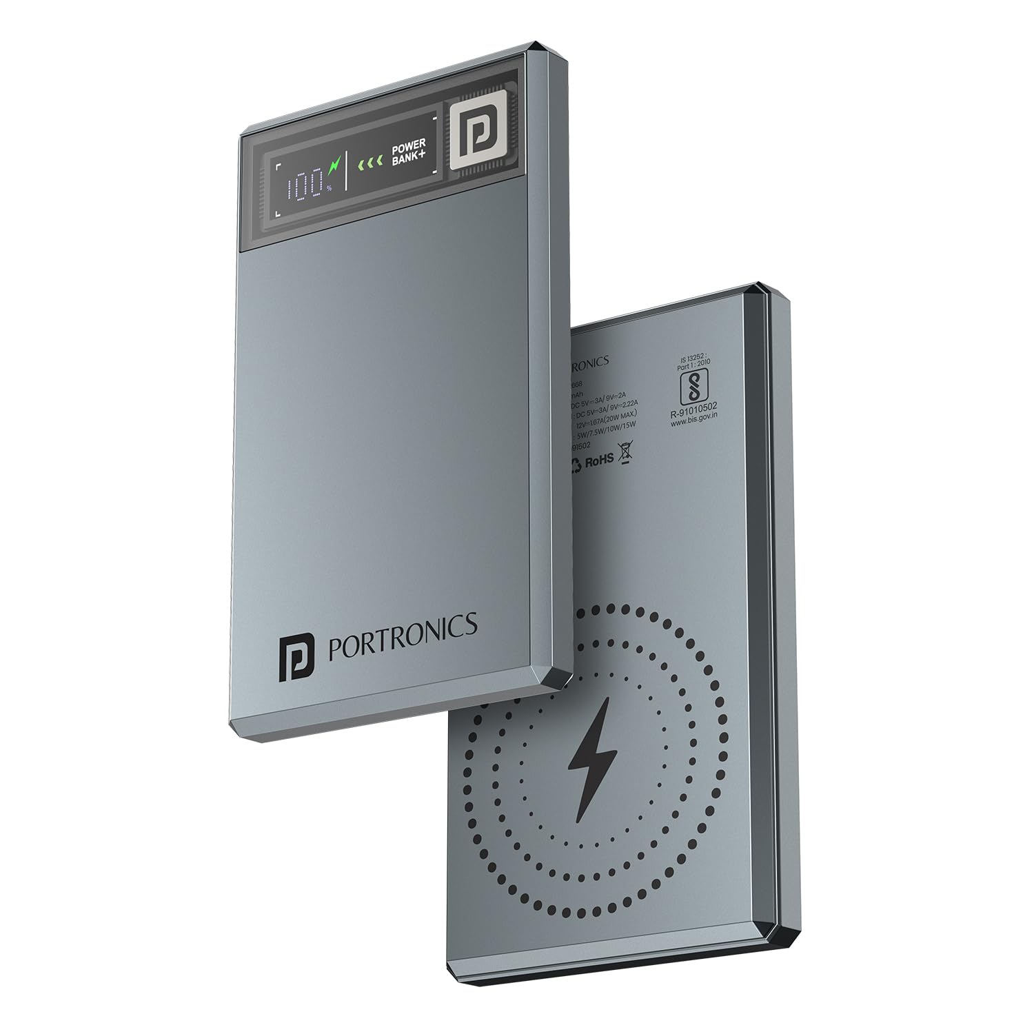 Portronics Magclick 5k 5000mAh Slim Magnetic Fast Charging Wireless Powerbank with 20W Wired Output, 15W Wireless Output,Best for iPhone 12 & Above, Android & Other Qi Enabled...