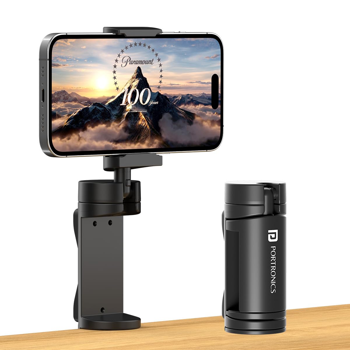 Portronics Mobot Clip Mobile Holder with 360° Adjustable Angles, Light Weight, Pocket Friendly, Mobile Stand for Table/Video Recording/Vlogging, Compatible with 4 to 6.4 inch...