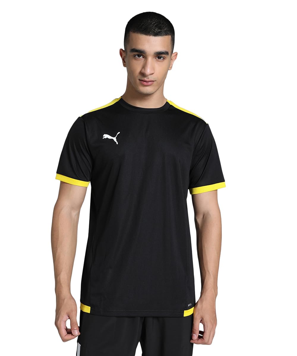 Puma Men's teamLIGA Football Jersey | Lightweight and Sweat Proof Polyester Sports Crew Neck Training T-Shirt for Men | Breathable Athletic T-Shirt for Football & Sports