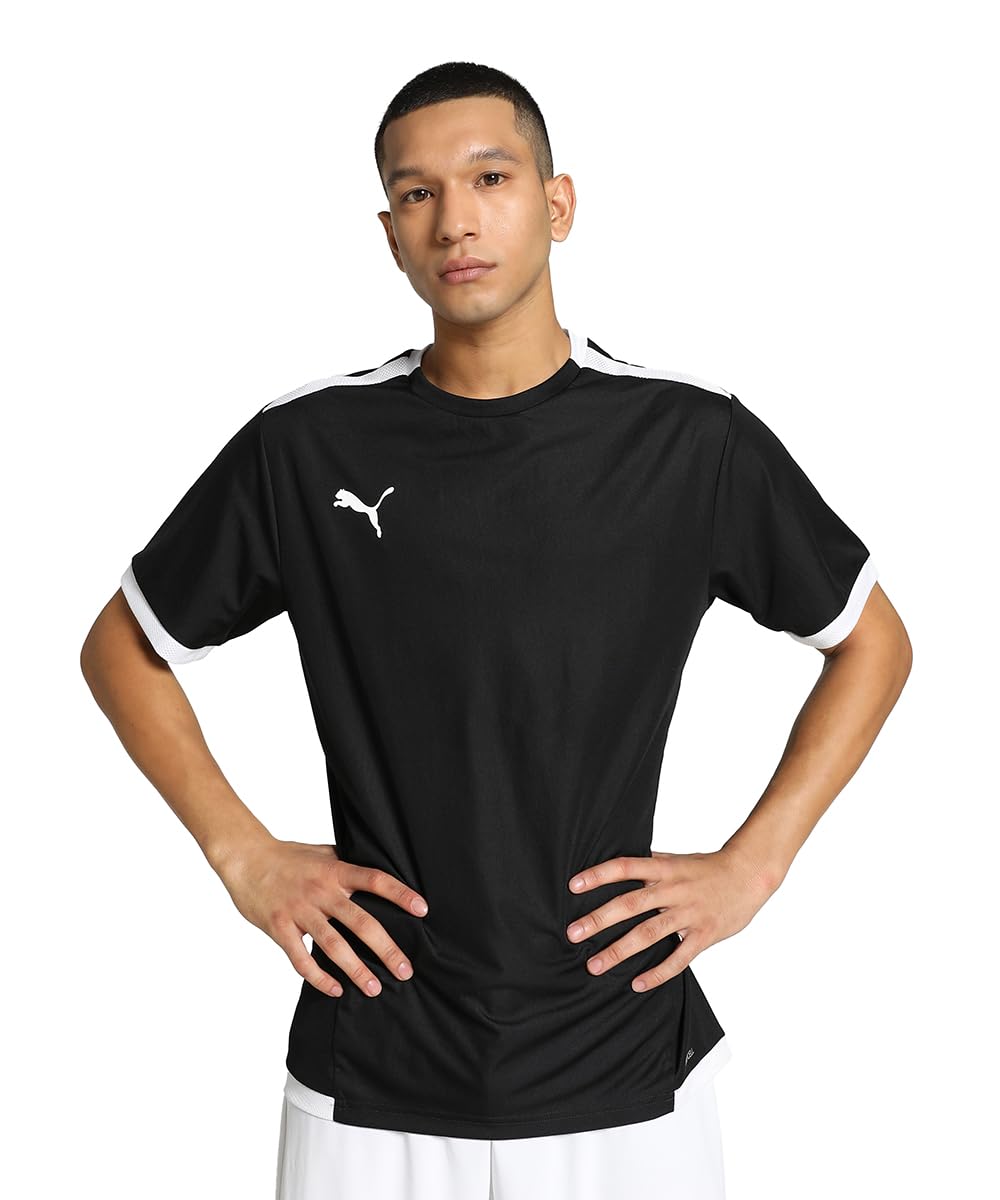 Puma Men's teamLIGA Football Jersey | Lightweight and Sweat Proof Polyester Sports Crew Neck Training T-Shirt for Men | Breathable Athletic T-Shirt for Football & Sports