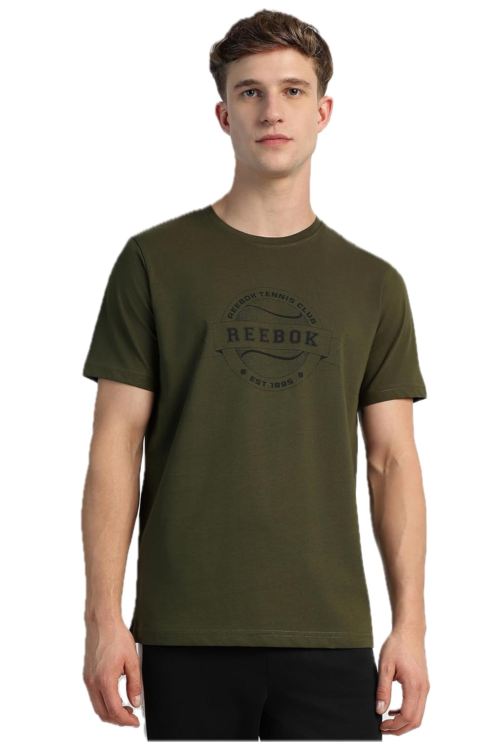 Reebok Men's Solid Regular Fit T-Shirt