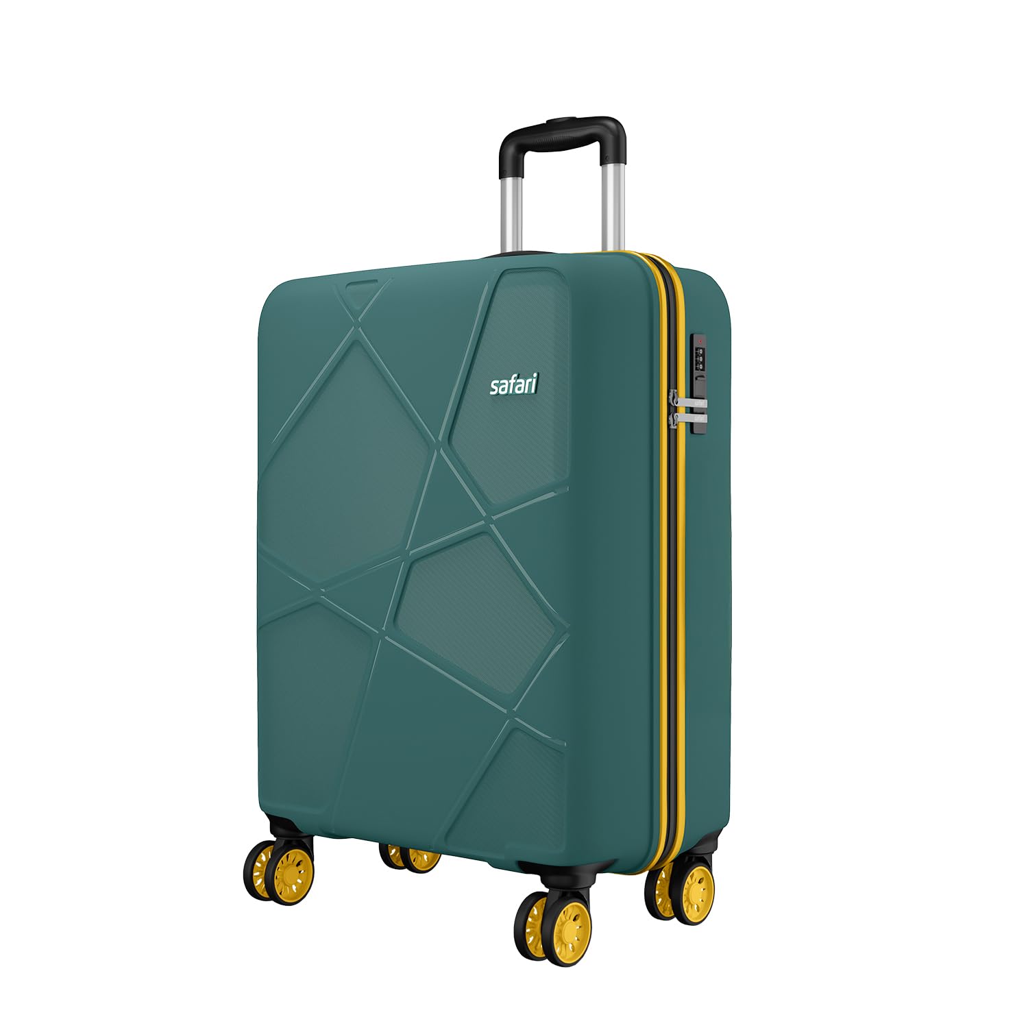 Safari Pentagon Neo 8 Wheels 55Cm Cabin Trolley Bag Hard Case Polypropylene, 360 Degree Wheeling Carry on Luggage, Travel Bag, Suitcase for Travel, Trolley Bags for Travel, Sage...