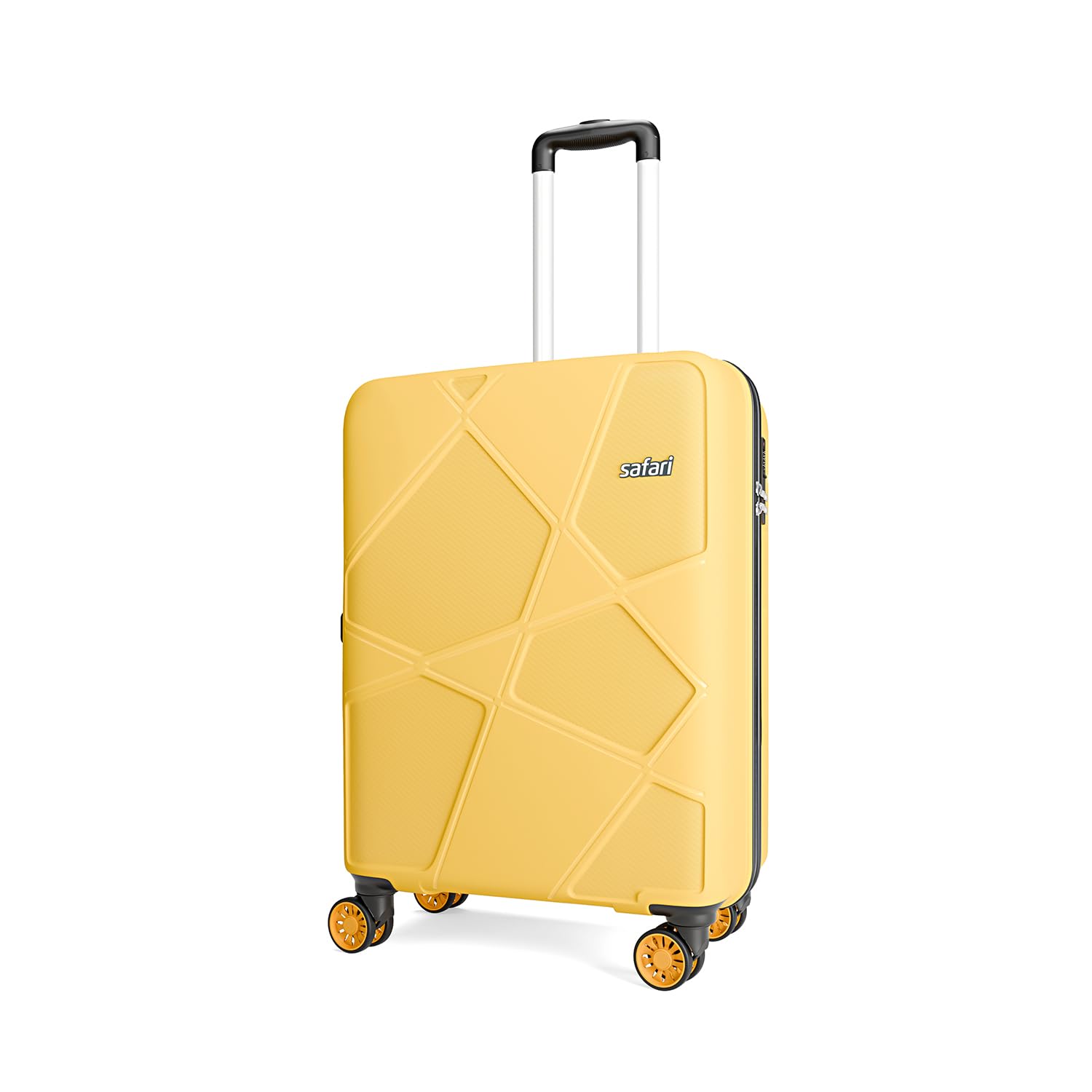 Safari Pentagon Neo 8 Wheels 55Cm Cabin Trolley Bag Hard Case Polypropylene, 360 Degree Wheeling Carry on Luggage, Travel Bag, Suitcase for Travel, Trolley Bags for Travel, Ochre