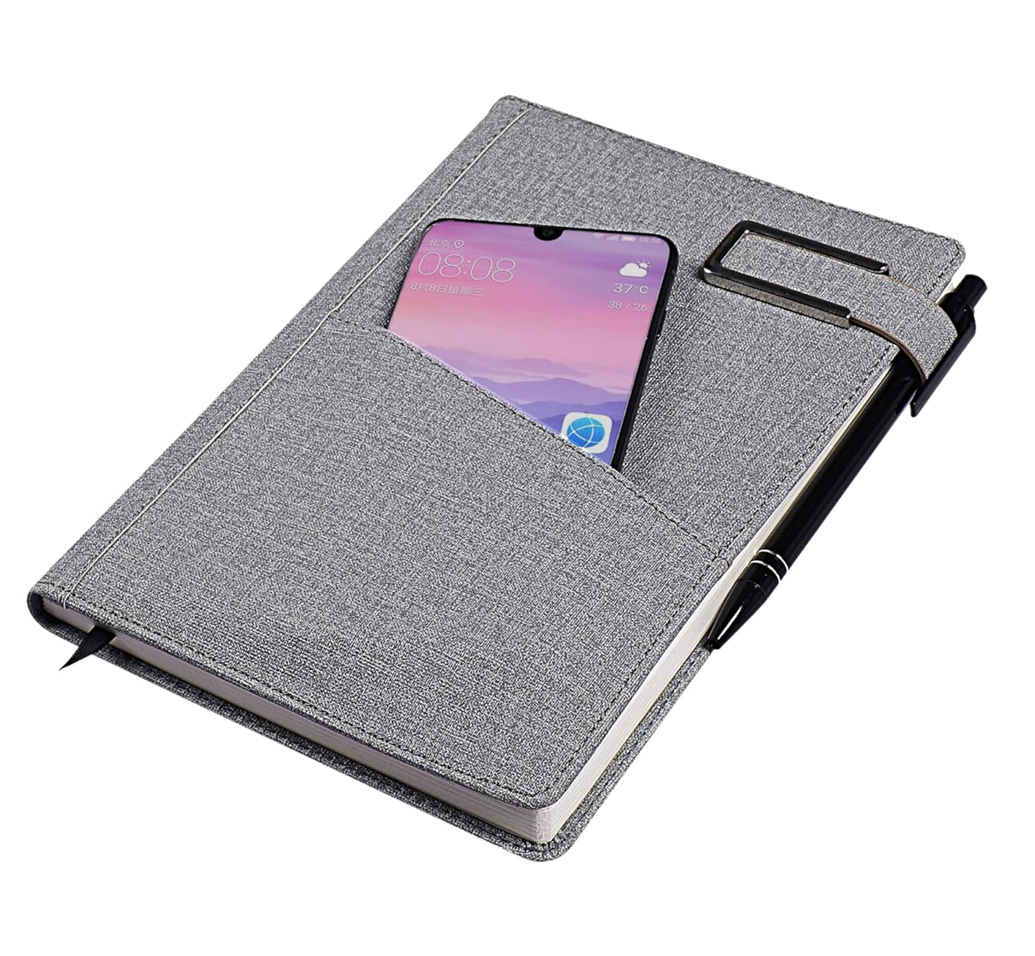 Schmick A5 Notebook Diary for Men Women | Executive Professional Office Diary with Magnetic Flip Lock (220 Ruled Pages, 6 x 8.5 Inches, 80 GSM, Grey)