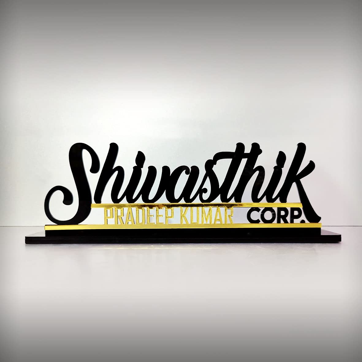 Shaivya Customised Desk Nameplate Holder for Corporate Home Office Personalised Nameplate | Customised Wooden Name Caricature Lightweight and Attractive Unique Personalised Gift...