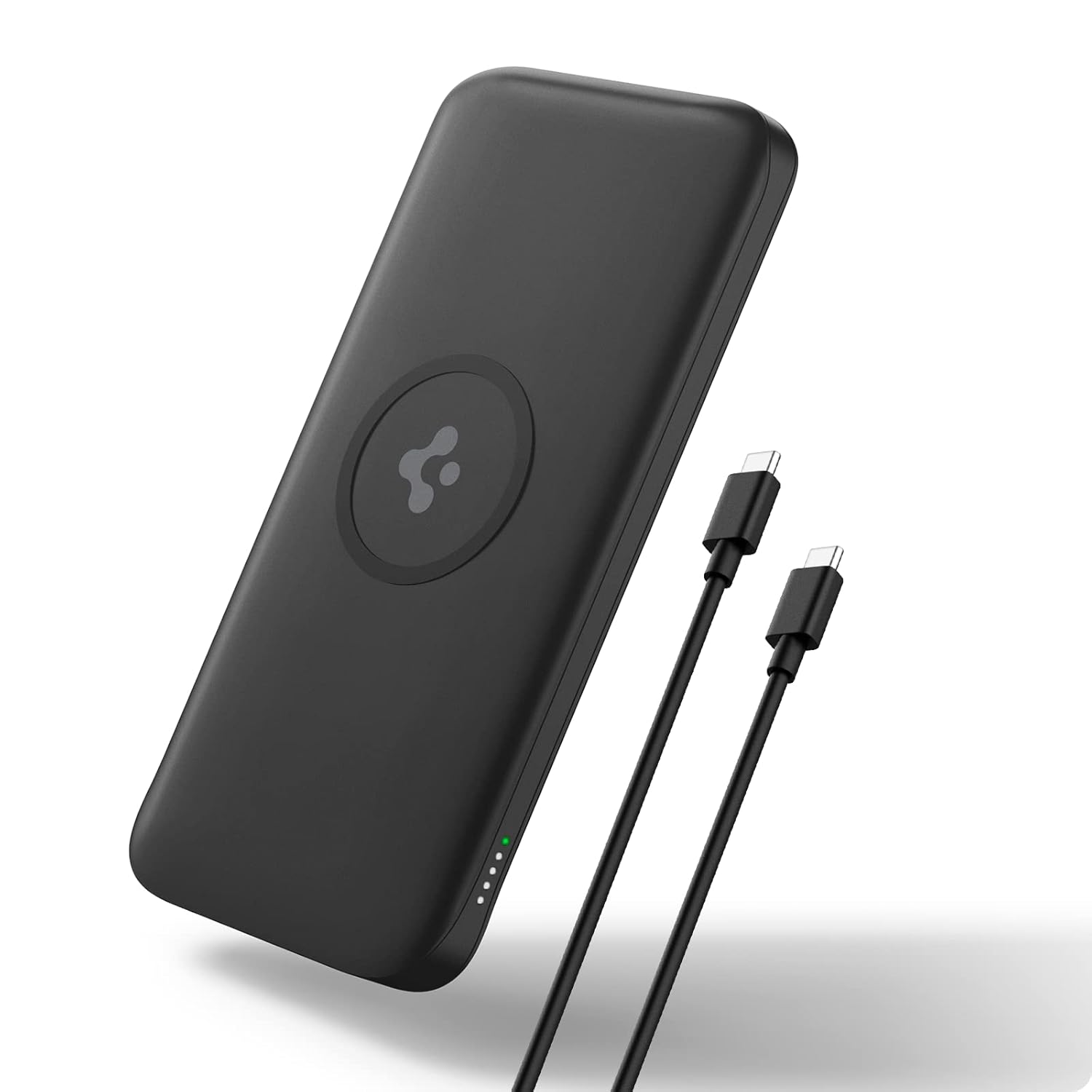 Spigen Power Bank 10000mAh Fast Charging, Wireless Power Bank, (20W USB-A, USB-C) Lithium Polymer, (Cable Included) - Black