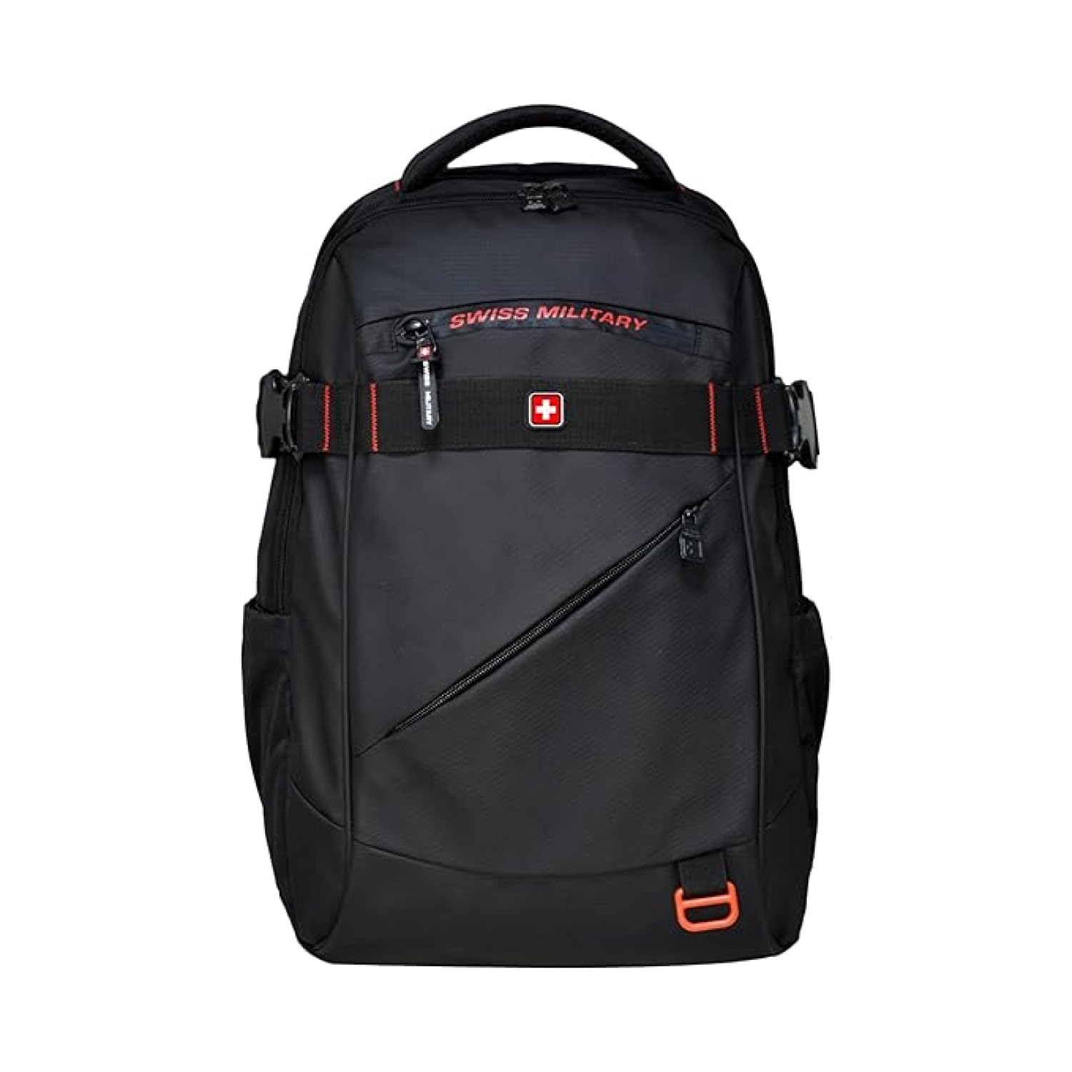 SWISS MILITARY 30L Unisex Laptop Travel Backpack for 15.6-Inch Laptops – with Luggage Strap, Detachable Key Ring, Anti-Theft Pocket, Expandable Bottle Pocket for Office and...