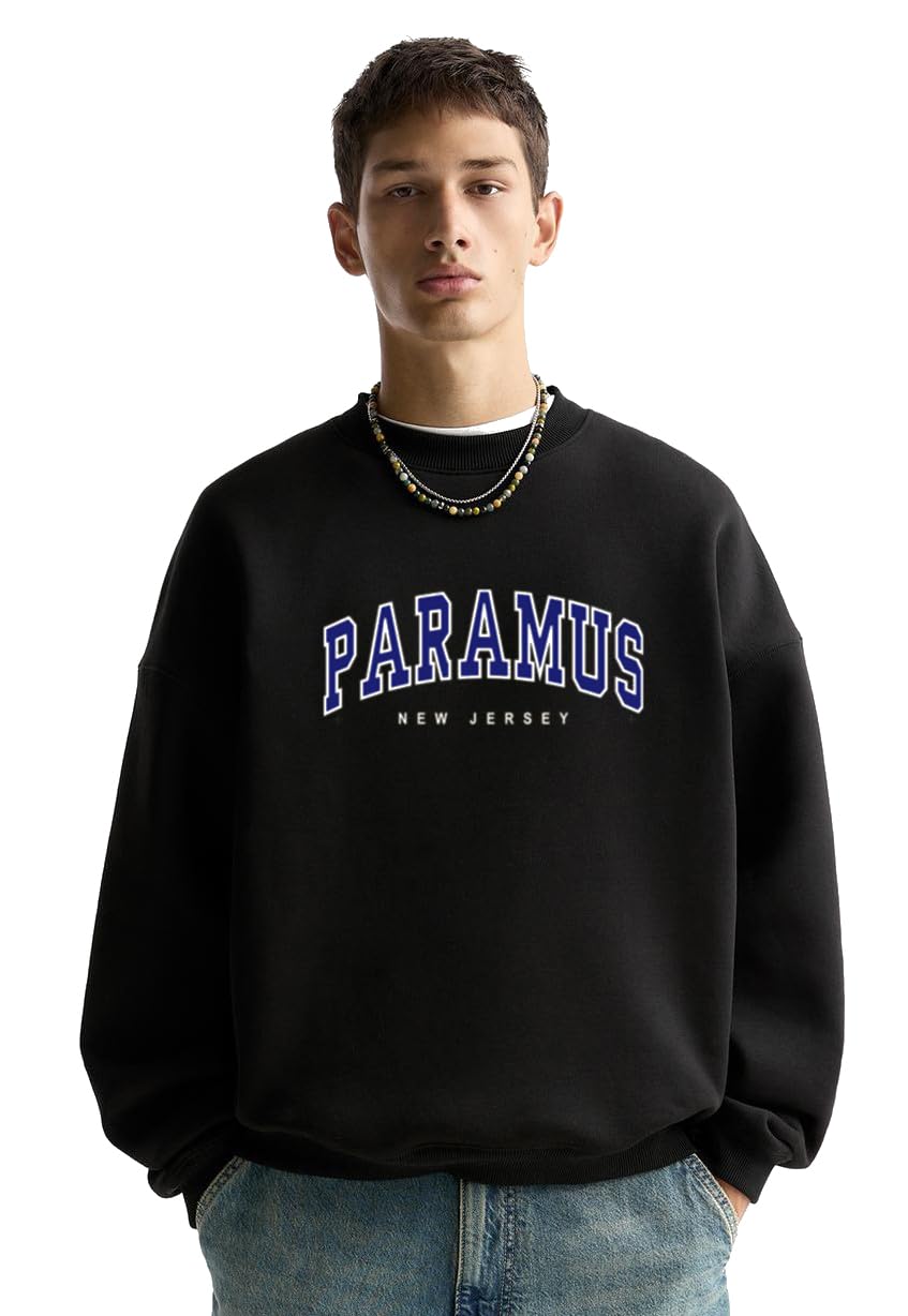 THALASI Black Graphic Back Printed Hoodies for Mens - Thick Cotton Branded Stylish Winter Hoodie for Mans