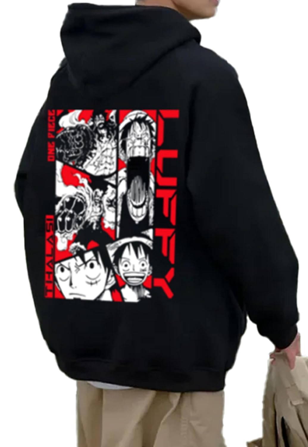 THALASI Black Graphic Back Printed Hoodies for Mens - Thick Cotton Branded Stylish Winter Hoodie for Mans