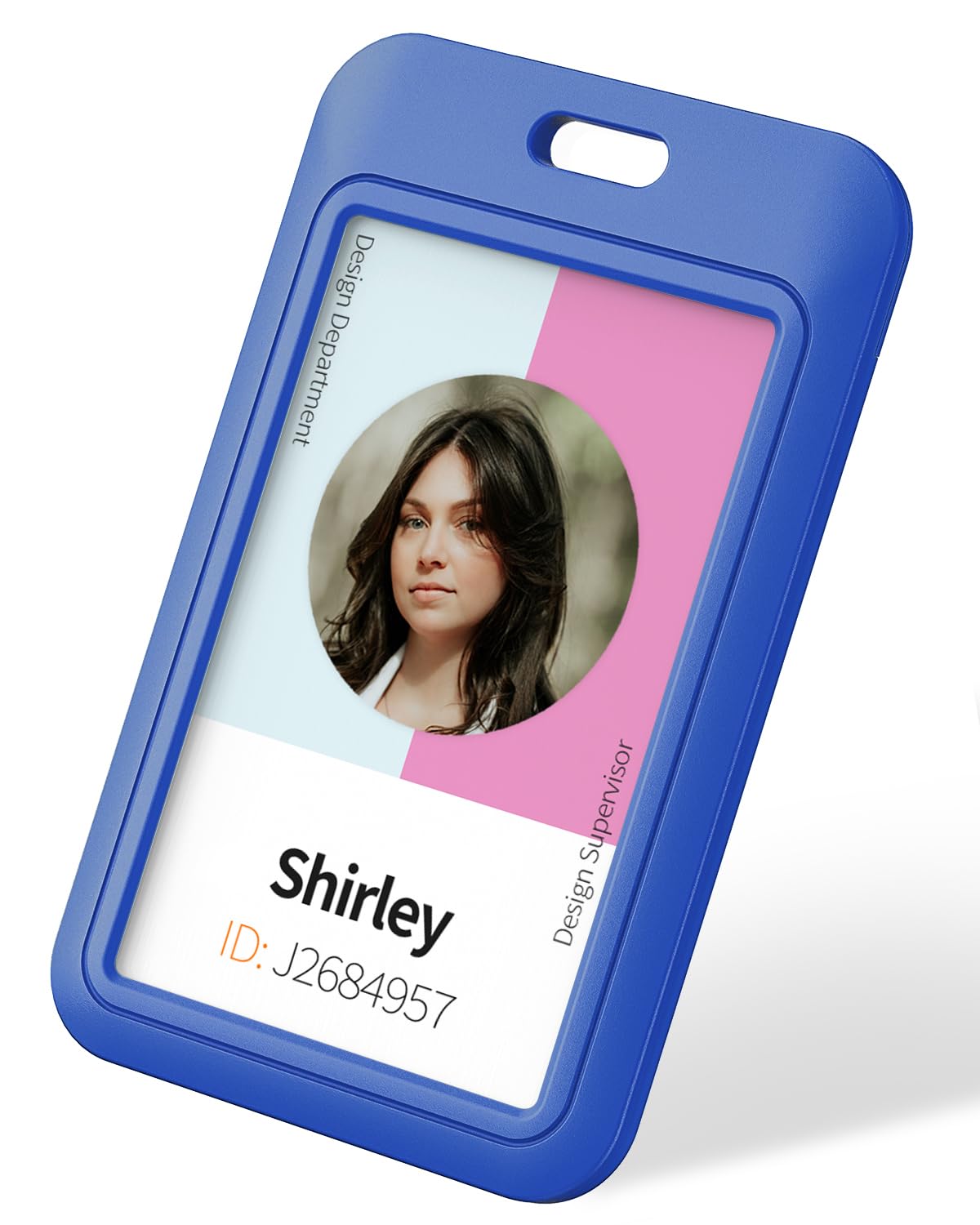 Topkey Blue Pack of 1 Sliding ID Badge Holder, Heavy Duty Hard Plastic ID Card Protector Case for Office School Nurse Badge Credit Cards Proximity Cards Driver’s Licenses and...