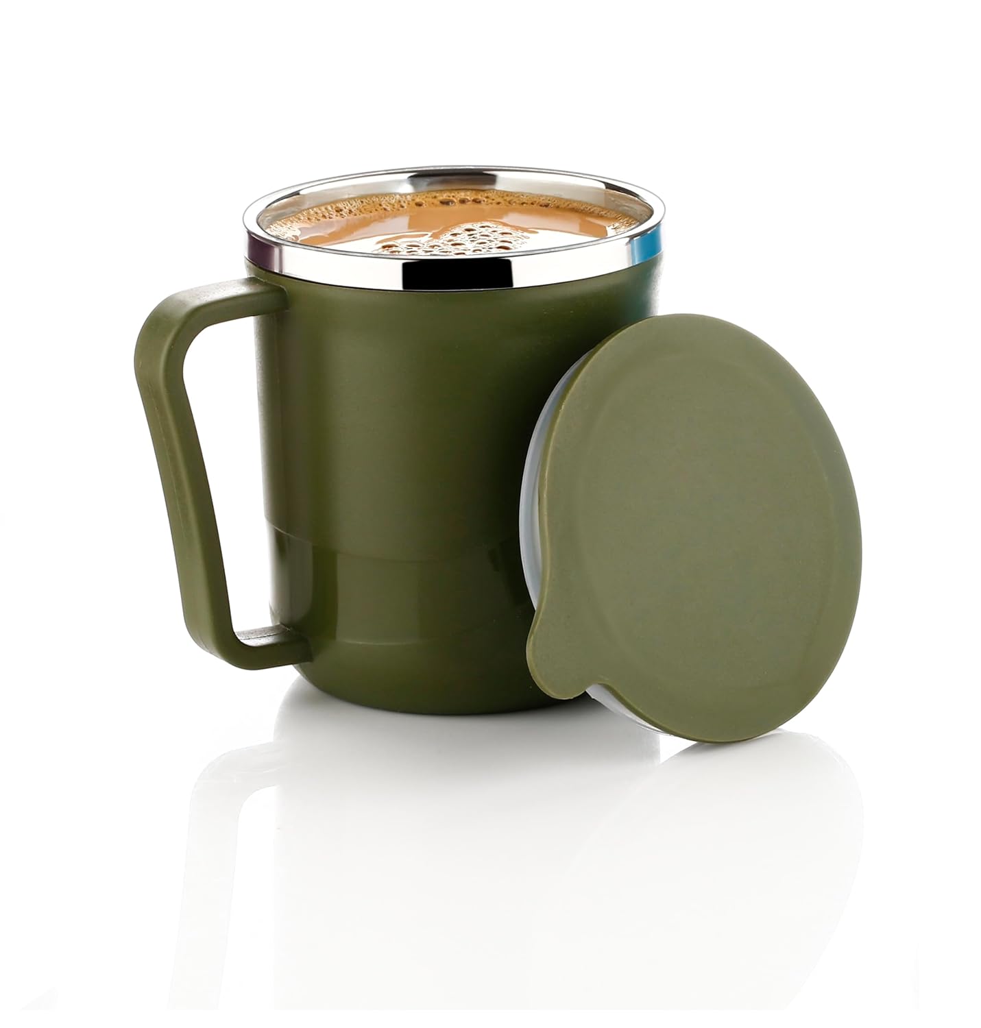 XMART INDIA Insulated Stainless Steel Coffee Mug with Lid – 300ml Double Wall Tea & Milk Mug for Travel, Home, Office, Restaurant Stylish, Leakproof, Drinkware Gifts for...