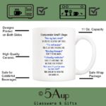 5Aup Funny Corporate Email Lingo Coffee Mug 11 Oz, Best Office Gag Gifts for Employee Colleague Coworker