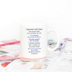 5Aup Funny Corporate Email Lingo Coffee Mug 11 Oz, Best Office Gag Gifts for Employee Colleague Coworker