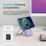 Ambrane 10000mAh MagSafe Powerbank with Stand 22.5W Wired & 15W Wireless Fast Charging Dual Input (Type-C & Lightning) | Triple Output | for iPhone 16/15/14/13/12 & Android...