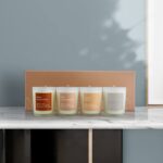 AuraDecor Gift Set of 4 Fragrance Votive Glass Candles || Aromatheraphy || Frosted Glass || Corporate Gifting || Soys Wax || Aroma Gift Set || Hand Poured Candle